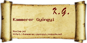 Kammerer Gyöngyi névjegykártya